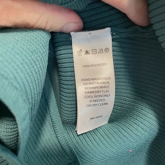 Happily Grey Green High Neck Ribbed Bodysuit Medium - Picture 3 of 4